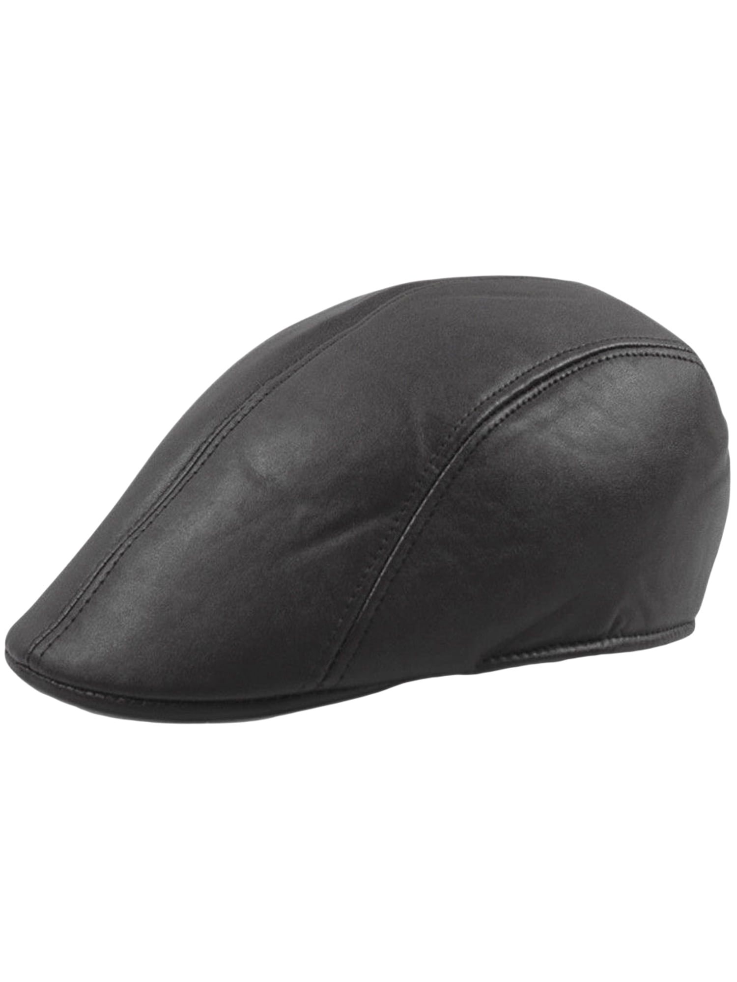 Vintage Mens Leather Flat Ivy Caps Newsboy Gatsby Bonnet Cabbie Biker Beret Hat 