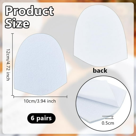 6 Pairs Cloth Replacement Bowling Shoes Slide Self-Adhesive Sole Bowling Accessories Felt Bowling Shoes Slide