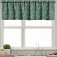 thumbnail image 3 of Ambesonne Brown and Blue Valance & Curtain, Retro Curly Leaves, 55"x45", Turquoise Umber, 3 of 7