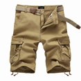 thumbnail image 2 of Men's Cotton Twill Cargo Shorts Classic Relaxed Fit Multi-Pocket Short Pants Casual Military Outdoor Loose Shorts, 2 of 4