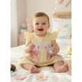 thumbnail image 4 of BemeyourBBs Newborn Baby Girls Easter Outfits Easter Bunny Romper Dress Rabbit Embroidered Plaid Bows Smocked Flying Sleeve Newborn Bodysuit Spring Summer Clothes, 4 of 9