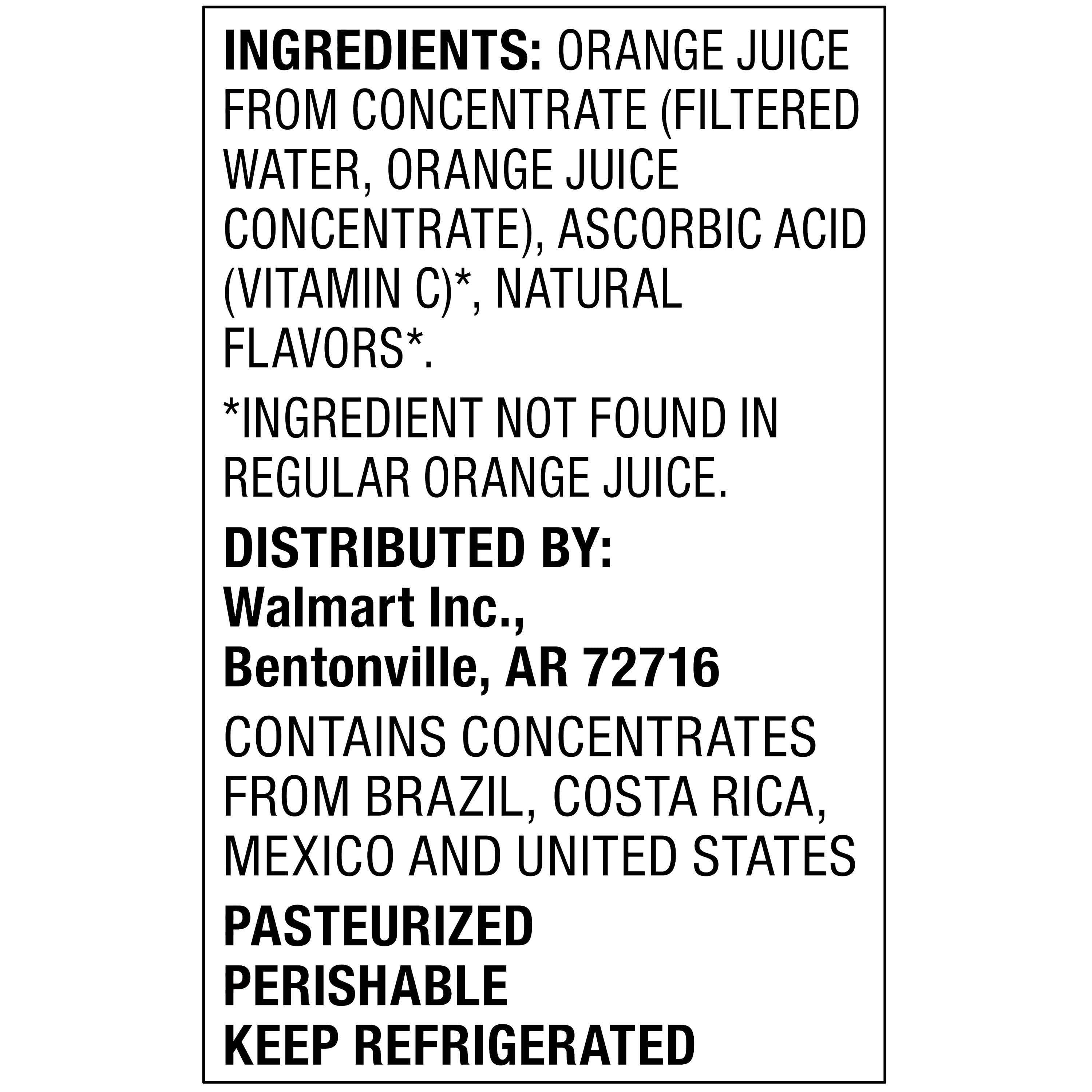 Great Value 100% Orange Juice from Concentrate with Pulp, 64 fl oz