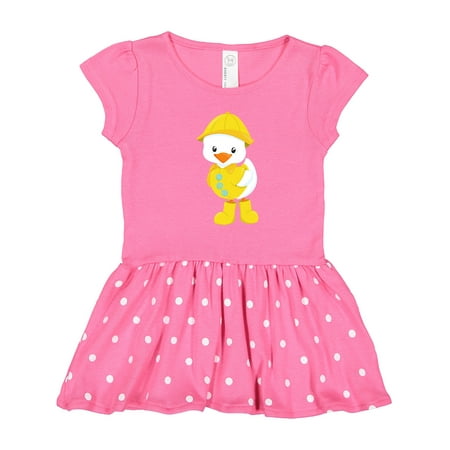 

Inktastic Cute Duck Baby Duck Duck in Raincoat Rain Gift Toddler Girl Dress
