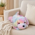 thumbnail image 4 of Rainbow Tie Dye Puppy Stuffed Animal Soft Plush Dog Toys Durable Fluffy Plush Fabric Large Floppy Comfort Plushie for Student Toddlers Naptime Playtime Bedroom Decor Pastel, 4 of 6