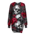 thumbnail image 5 of Taqqpue Halloween Costume Hoodie Dress for Women Fashion Ghost Pumpkin Witch Mini Dresses Long Sleeve Outfit Cosplay Halloween Party Dress with Pockets, 5 of 7