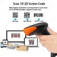 thumbnail image 4 of Lector de códigos de barras portátil 1D 2D con soporte Lector de códigos QR PDF417 Escáner de códigos de barras inalámbrico o con cable Bluetooth 2.4G con soporte, 4 of 5