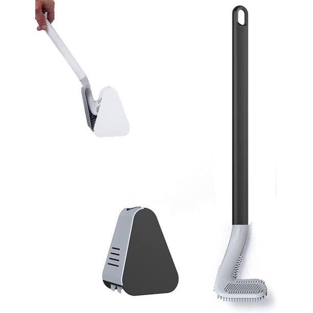 Cepillo de baño con cabezal de cepillo triangular exclusivo para limpiar esquinas, material TPR de alta calidad para mayor durabilidad, diseño montado en la pared para un fácil acceso, para hogares y