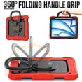 thumbnail image 4 of Dteck Kids Full Body Protection Case for iPad Air 11 inch 2025/2024,Heavy Duty Silicone Case 360 Degree Rotating Handle Stand Cover with Screen Protector for iPad Air 11-in. M3/M2, Black+Red, 4 of 7