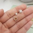 thumbnail image 3 of Dazzlingrock Collection 1.00 Carat (ctw) 14K Round Diamond Halo Stud Earrings with Removable Jackets, Yellow Gold, 3 of 5