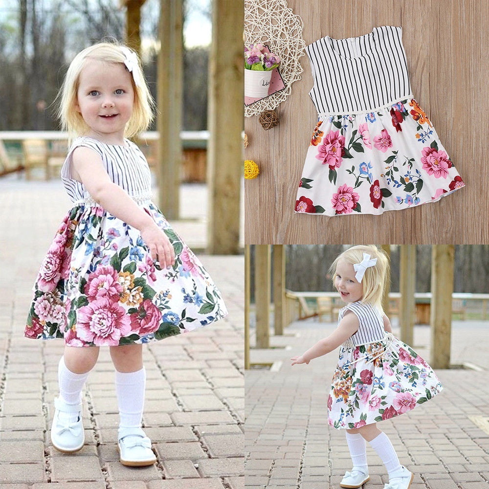 Child Kid Girl Princess Dress Summer Casual Holiday Party Pageant Dress Sundress 