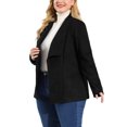 thumbnail image 2 of Women's Plus Size Jacket Drop Shoulder Moto Stretch Long Sleeves Drape Suede Cardigans Black 4X, 2 of 7