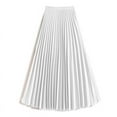 thumbnail image 3 of Elegant High-Waisted Satin Pleated Midi Skirt – Versatile Princess-Style Maxi Skirt with Flowy Accordion Pleats (XXS-4XL), 3 of 5