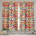 thumbnail image 2 of Ambesonne Indie Valance & Curtain, Colorful Triangles Display, 55"x45", Multicolor, 2 of 6