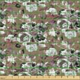 thumbnail image 2 of Ambesonne Roses Fabric by the Yard Upholstery, Vintage Art Blossoms Romantic, 3 Yards, Cocoa Grey and Mauve Taupe, 2 of 5