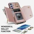 thumbnail image 3 of Phone Case for Samsung Galaxy A14/M14 5G Wallet Cover with Screen Protector and Ring Stand Credit Card Holder Slot Crossbody Strap Lanyard Leather Cell A 14 4G 14A 14M G5 Women Girls Rose gold, 3 of 7