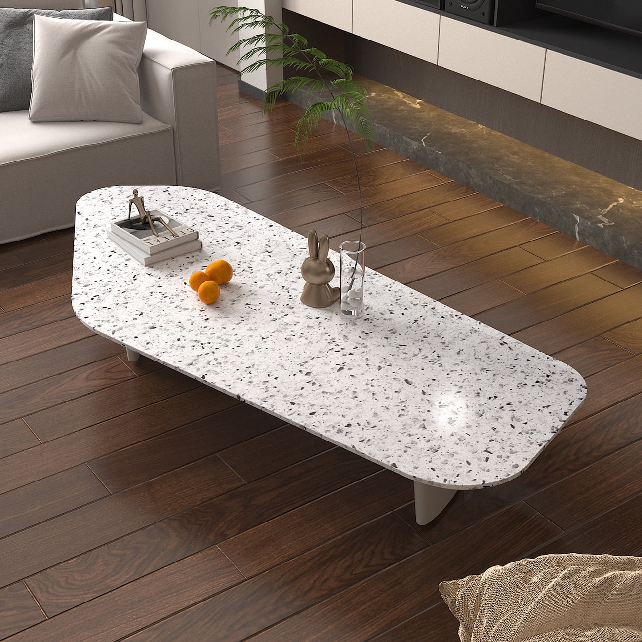 A-b-cil 394 X 16 Inch White Gray Granite Peel and Stick Countertops for Kitchen Self Adhesive Film Marble Contact Paper for Countertops Waterproof Removable Wallpaper Decor Table Desk Counter Top