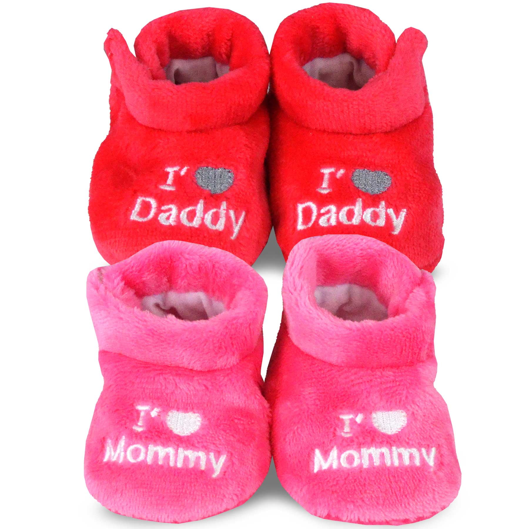 TeeHee Kids Fun and Cozy Baby Fleece Booties 2-Pack
