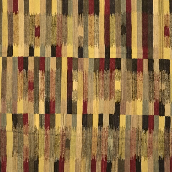 Ahgly Company Indoor Square Abstract Brown Contemporary Area Rugs, 4' Square