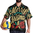 thumbnail image 4 of Christmas Font Men's Short Sleeve Poplin Beach Shirts, Casual Printed Button Down Summer Hawaiian Shirt - Unisex, 4 of 6