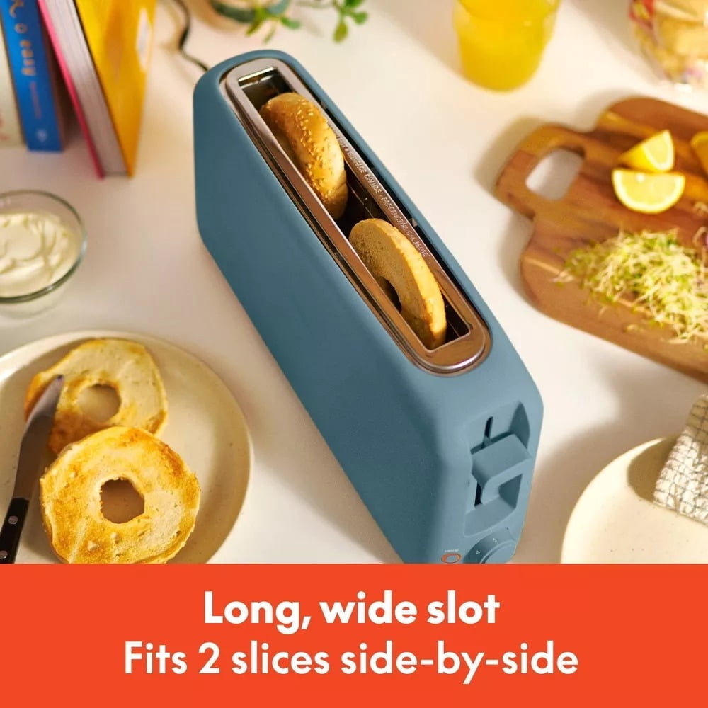 2-Slice Slim Toaster, 900 Watts, Metal Material, 6.85H x 14.88W x 3.58D