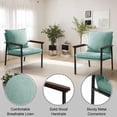 thumbnail image 3 of MBBMW Modern Accent Chair, Linen Upholstered Living Room Chair, Metal frame Arm Chair for Bedroom,Small Space and Office, Blue, 3 of 6