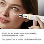 OUKEYA Eye Cream with Massage Roller for Puffiness, Dark Circles, Wrinkles, Brightening & Circulation