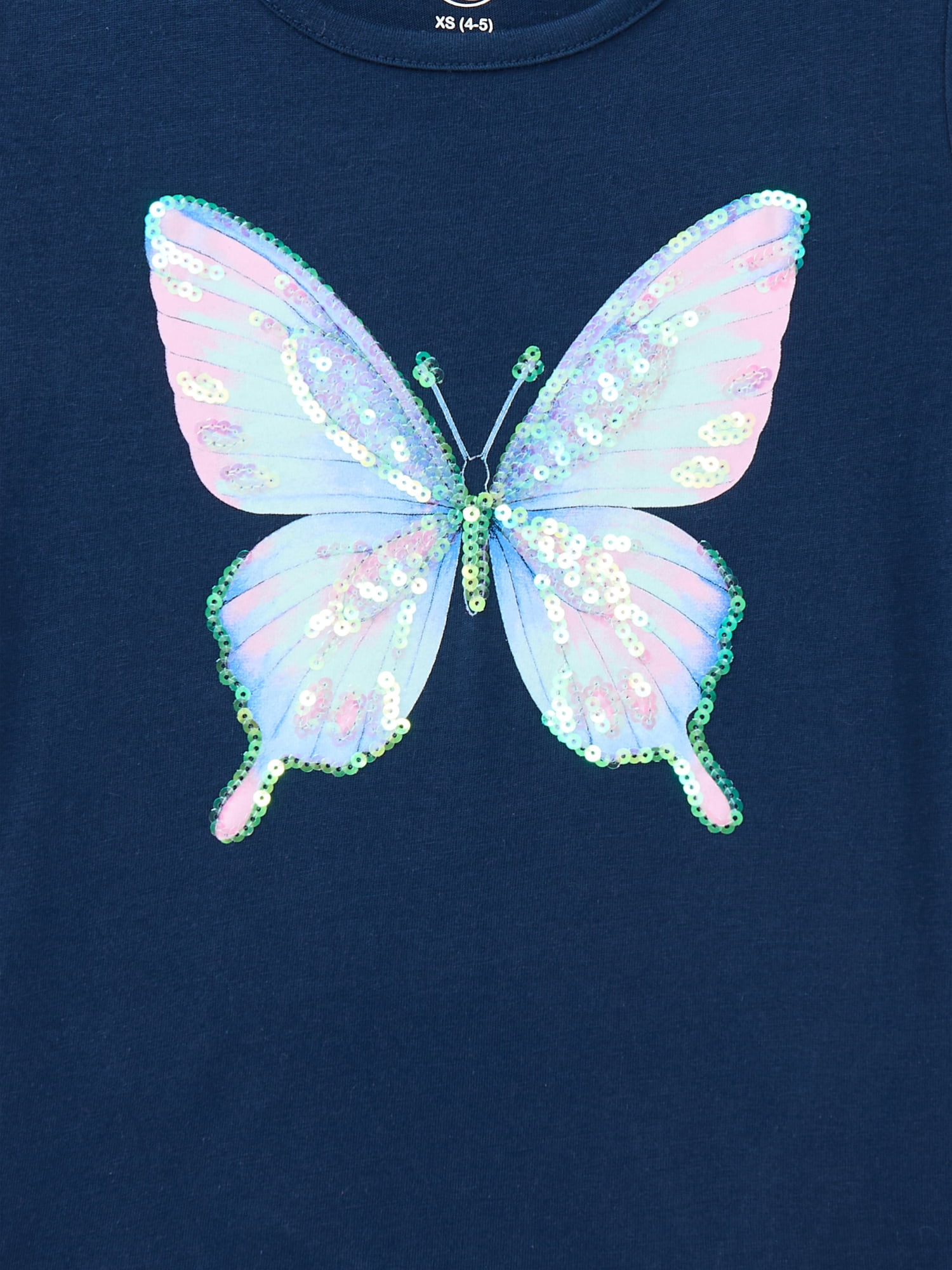 Wonder Nation Girls Embellished Graphic Tee with Short Sleeves, Sizes 4-18 & Plus