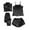 A1-Black145, variant on Solid Satin 4 Piece Sleep Sets For Women Multi Piece Elastic Waist Night Sleep Separates