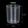 thumbnail image 3 of 100Pcs 100ML Plastic Graduated Measuring Beaker Set, Clear Liquid Measuring Mixing Cups for Epoxy Resin, Liquid Container Beakers for Resin Epoxy Paint Food, Lab Use, Raised Graduations,Tapered Spout, 3 of 6