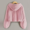 thumbnail image 2 of Girls Winter Jackets Kids Girl's Fleece Hoodie Warm Loose Pullover Jackets Tops Coat New Fall Jackets Winter Outerwear Pinks M, 2 of 6