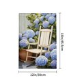 thumbnail image 4 of Amhnf Linen Garden Flag With White Rocking Chair And Blue Hydrangeas For Home Outdoor Garden Yard Decor 12x18 inch, 4 of 5