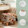 thumbnail image 7 of SCRAWLGOD Sunflower Leaf Print Beige Footstool Cover, Washable Square Slipcover with Non Slip Bottom Soft Foot Stool Protection Universal Fit for Most Footrest Sofa, 7 of 7