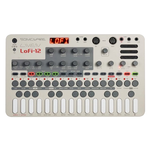 Groovebox SONICWARE Liven Lofi-12 sampler de 12 bits con batería