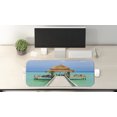 thumbnail image 2 of Summer Computer Mouse Pad, Beach Design Palm Trees Maldives Wooden Exotic Pier Relaxation Tropical Vacation, Rectangle Non-Slip Rubber Mousepad Large, 31" x 12", Blue and Green, by Ambesonne, 2 of 2