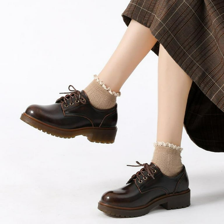 Women's leather Oxford uniform dress shoes for ladies