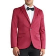 thumbnail image 1 of INSPIRAR CHIC Trajes de Hombre Formales de Color Sólido con Manga Larga, Solapa Pico, Ajuste Slim, Blazers de Un Solo Botón en Color Burdeos, 1 of 6