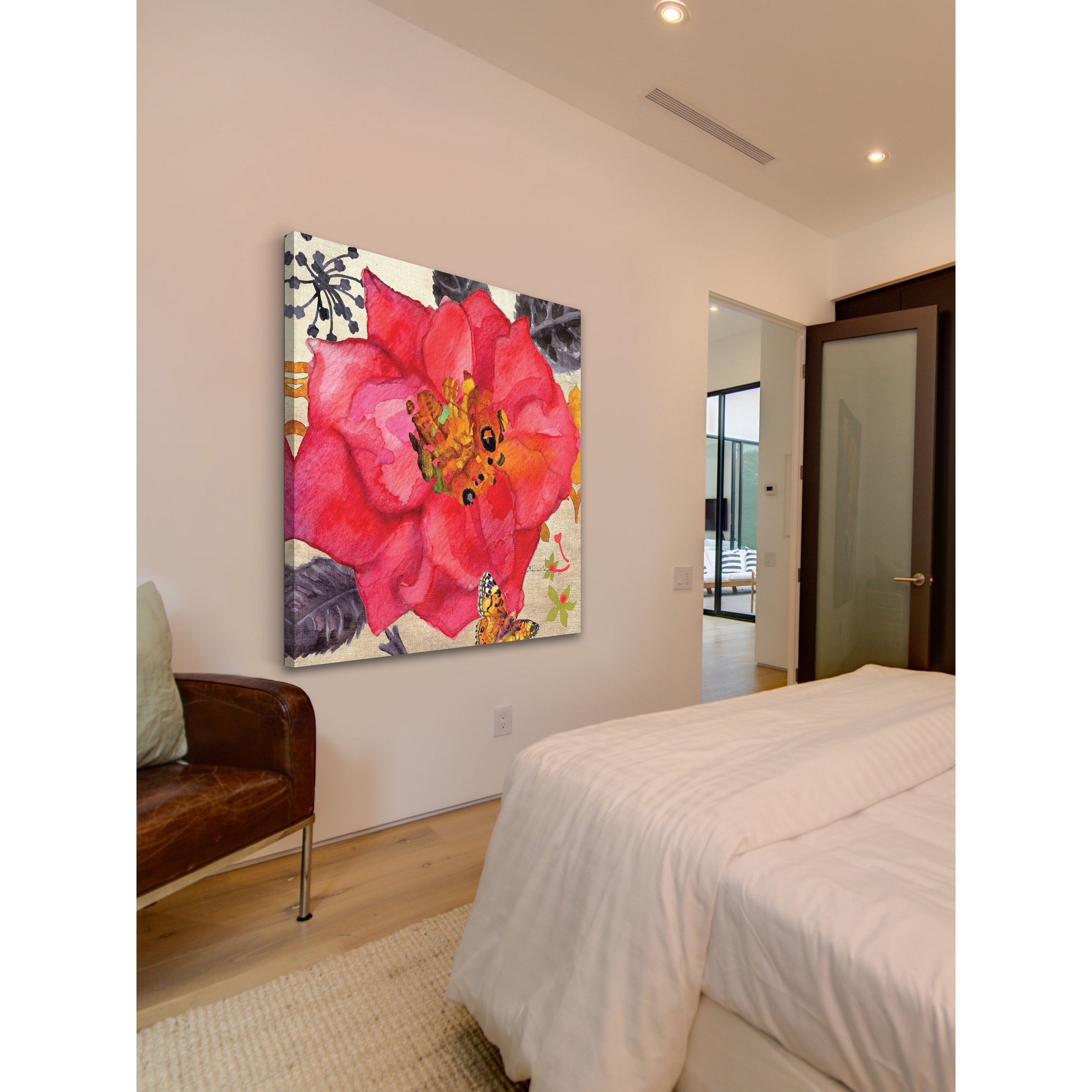 "Hedge Roses" Painting Print on Wrapped Canvas