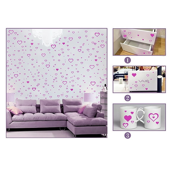 4PCS Core Deep Purple Wall Decals - DIY Removable PVC Stickers for Living Room, Bedroom, Kids Room, and Nursery - Transparent Self-Adhesive Mural Art for TV and Sofa Backgrounds