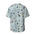 thumbnail image 6 of Lsque Cartoon Doodle Puppy print Men's Cuban Collar Short Sleeve Shirt Summer Beachwear Casual Button Down Fashionable Vacation Leisure Shirt-X-Large, 6 of 7