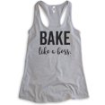 thumbnail image 1 of Bake Like A Boss Tank Top, Ladies Racerback Tank Top, Girl Boss Tank, Baking Tank, Heather Gray, Small, 1 of 3