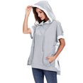 thumbnail image 3 of Womens Oversized Short Sleeve Hoodie Side Slits Pullover Sweater Top, 3 of 5