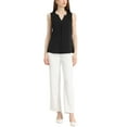 thumbnail image 2 of INSPIRE CHIC Women's Office Work V Neck Sleeveless Chiffon Blouse S Black, 2 of 6
