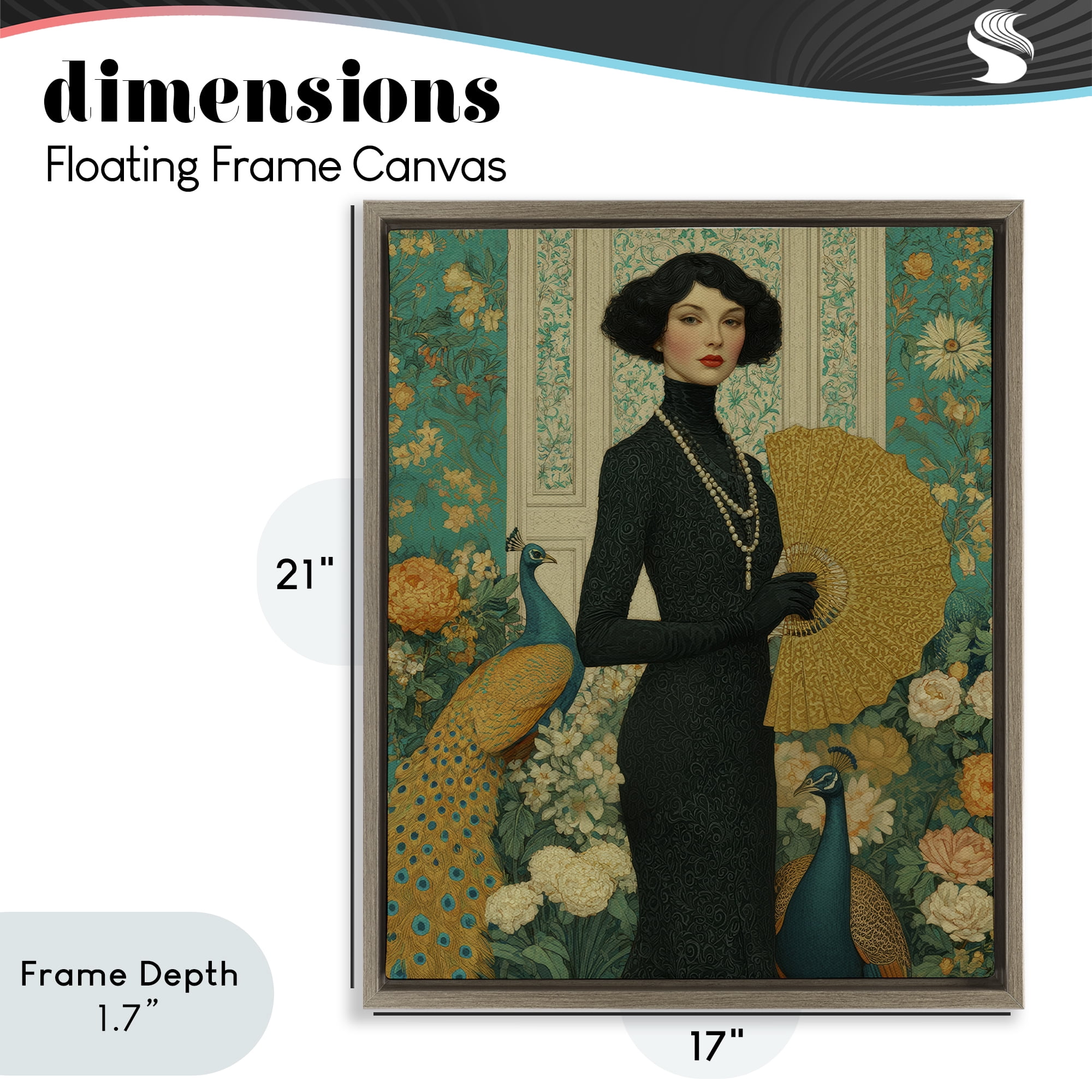 Stupell Industries Floral Velvet Reign Brown Framed Floater Canvas Wall Art, design by A Barefoot Stylist
