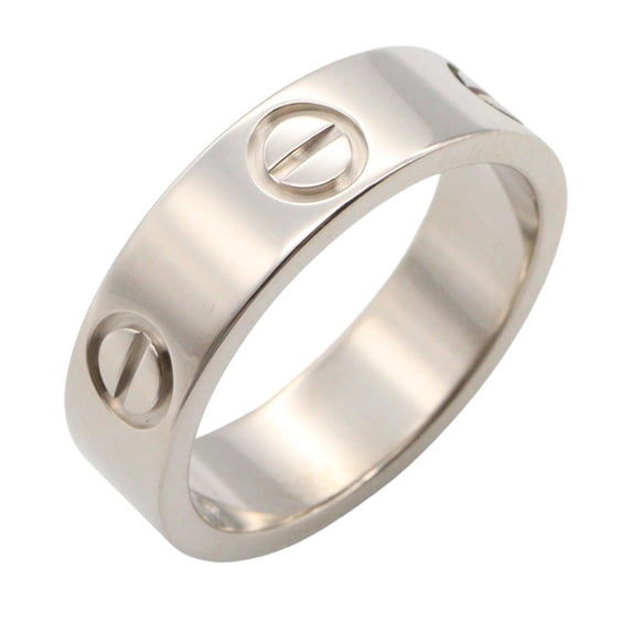 Pre-Owned Cartier Love Ring, 18K White Gold, for Men and Women, Silver