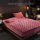 thumbnail image 2 of Cateissary Funda de colchón acolchada de terciopelo de cristal, ropa de cama de Color sólido, cómodas fundas de protección transpirables, Juegos de cama, 2 of 6