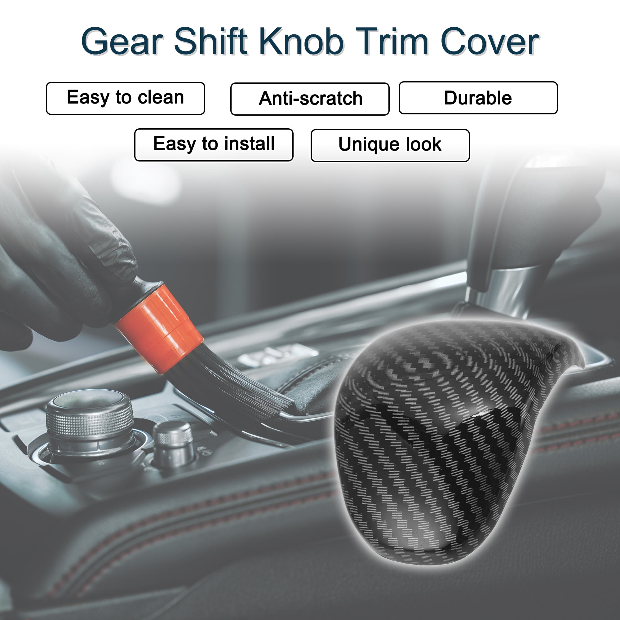 Unique Bargains ABS Gear Shift Knob Button Cover for Kia Forte Ceed 2019-2024