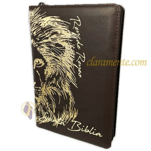 Biblia Leon Letra Grande 12 puntos con Cierre RV1960 imit piel cafe con indice