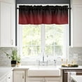 thumbnail image 2 of Curtain Valance for Windows Red and Black Ombre Rod Pocket Valance Window Treatments 1 Panel Gradient Gradual Color Short Curtains for Kitchen Windows Bathroom Bedroom 54 x 18 inch, 2 of 5