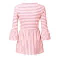 thumbnail image 5 of EGNMCR Blouse pour Enfants, Blouse et Chemise à Manches Longues à Col Rabattu Été Col Rond Manches 3/4 Imprimé à Rayures Grande Taille T-shirt Long Blouse pour Femmes Enceintes, 5 of 5