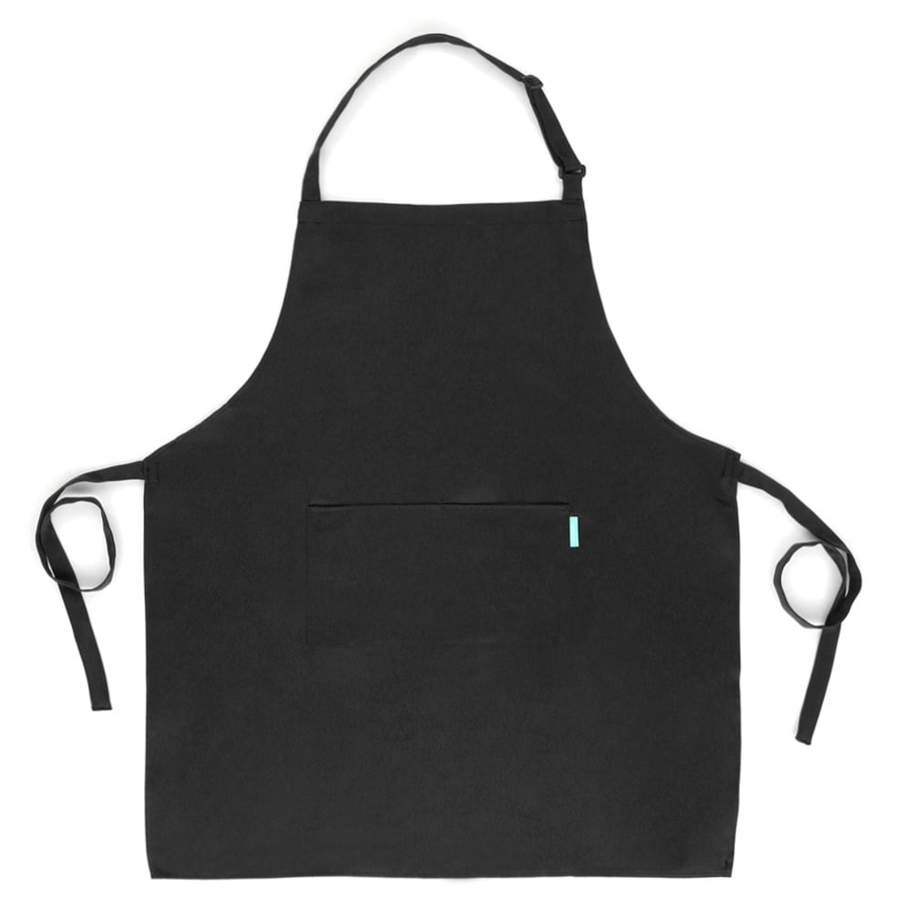 Esonmus Adults Polyester Apron with 2 Pockets Adjustable Bib Apron Cooking Baking Gardening Kitchen BBQ Restaurant for Men Women, Black